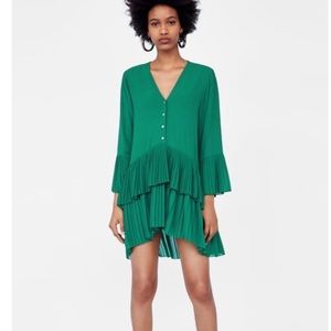 NWT Zara pleated shirt dress XL
